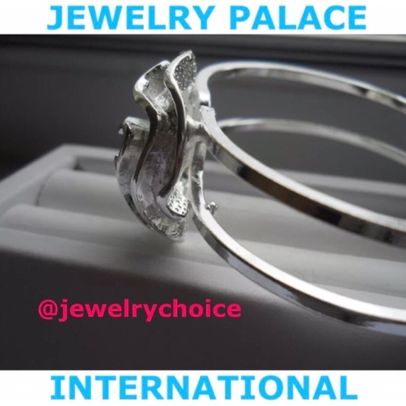 925 Stamped Silver Open & Close Rose Cuff Bangles. - Picture 4 of 5